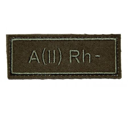 "A(II) RH-" (blood type) VKBO patch (velcro)