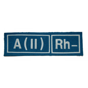"A(II) RH-" (blood type) VDV patch (plastic)