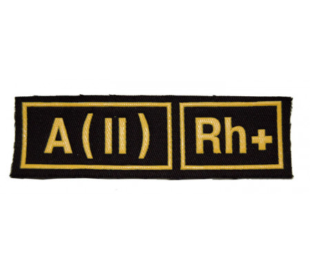 "A(II) RH+" (blood type) Black patch (plastic)