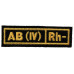 "AB(IV) RH-" (blood type) Black patch (silk)