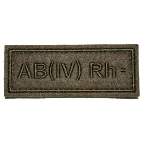 "AB(IV) RH-" (blood type) VKBO patch (velcro)