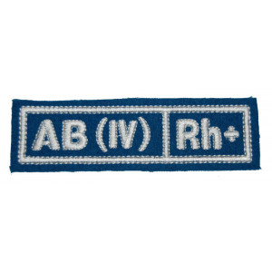 "AB(IV) RH+" (blood type) VDV patch (silk)