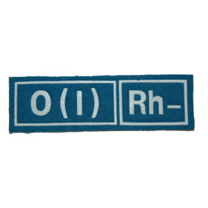 "O(I) RH-" (blood type) VDV patch (plastic)