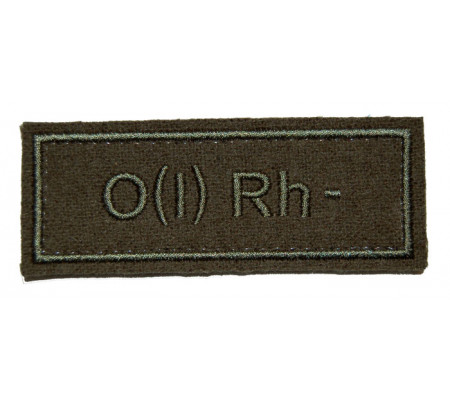 "O(I) RH-" (blood type) VKBO patch (velcro)